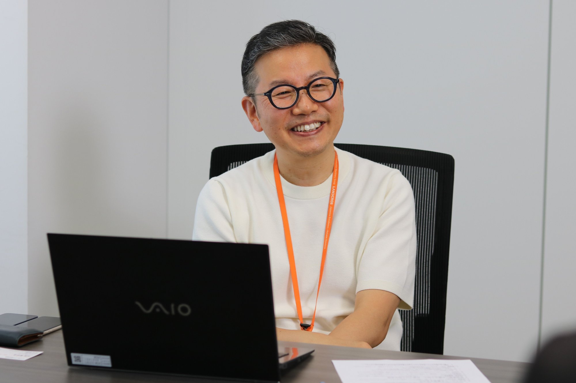 日立建機の森脇氏が、LANDCROS Innovation StudiosがCVCとして徹底する3つの違いについて語る様子